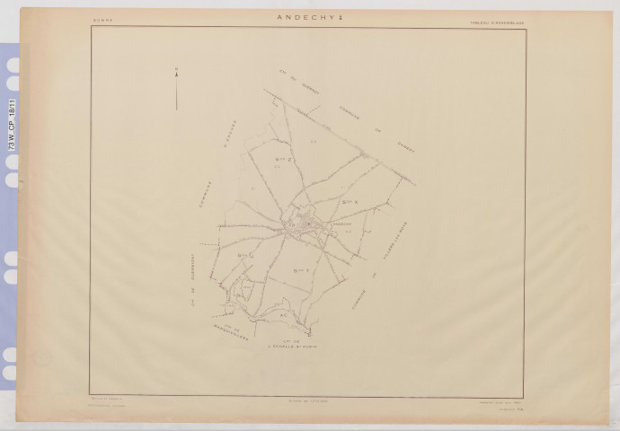 Plan du cadastre rénové - Andechy : tableau d'assemblage (TA)