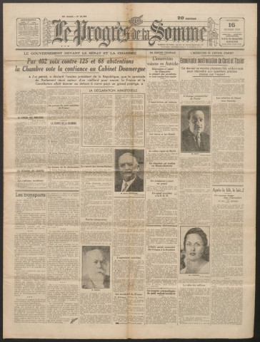 Le Progrès de la Somme, numéro 19895, 16 février 1934