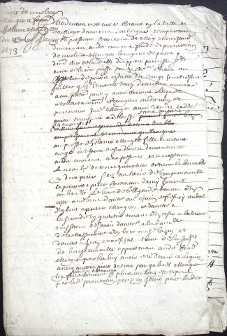 Etude de Me Augustin Perdu à Amiens (étude n°26). Minutes de l'année 1673