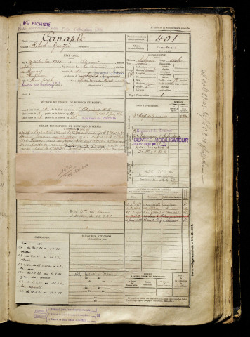 Canaple, Robert Georges, né le 04 septembre 1900 à Amiens (Somme), classe 1920, matricule n° 401, Bureau de recrutement d'Amiens