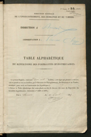 Table du répertoire des formalités, de Villain à Warin, registre n° 49 (Péronne)