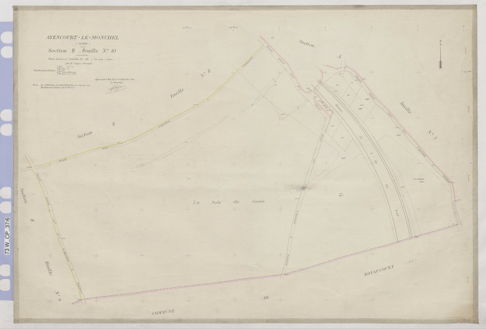 Plan du cadastre rénové - Ayencourt (Ayencourt-le-Monchel) : section B10