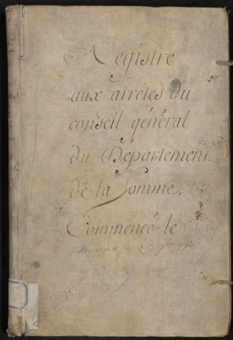 Délibérations du conseil du département : Session permanente du 29 juillet 1793 - 3 septembre 1793