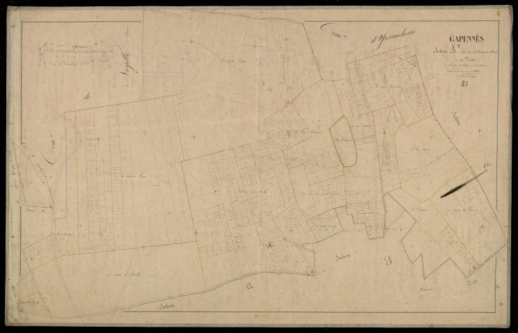 Plan du cadastre napoléonien - Gapennes : Plaine du Moulin (La), B