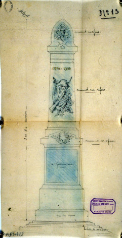 Guerre 1914-1918. Projet de monument aux morts de la commune de Salouël