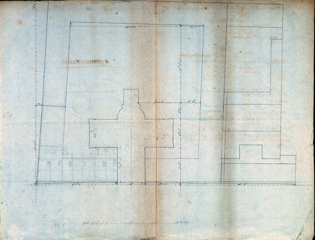 Plan d'ensemble et métré des bâtiments et chapelle de l'hôpital Saint Charles