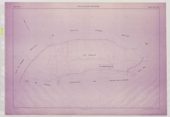 Plan du cadastre rénové - Vaux-sur-Somme : section AD
