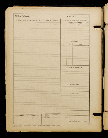 Inconnu, classe 1918, matricule n° 439, Bureau de recrutement de Péronne