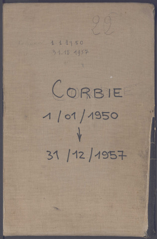 Table des successions et absences du bureau de Corbie