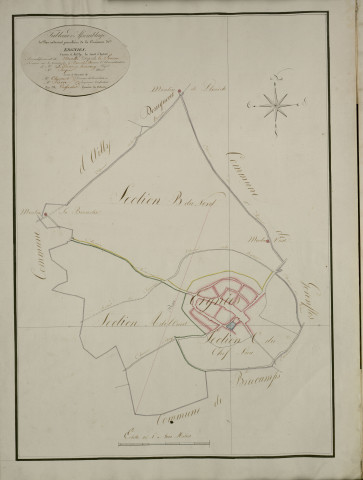 Plan du cadastre napoléonien - Ergnies : tableau d'assemblage