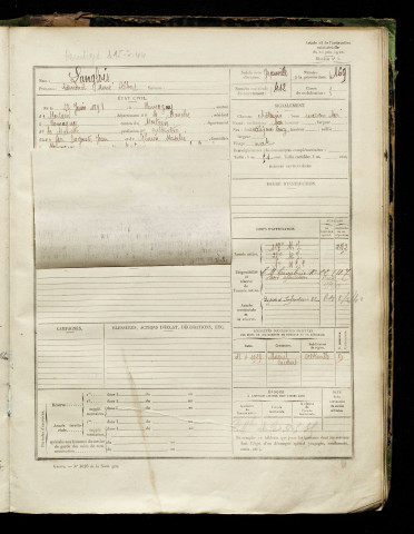 Langlois, Edmond René Albert, né le 27 juin 1898 à Romagny (Manche), classe 1918, matricule n° 412, Bureau de recrutement d'Abbeville