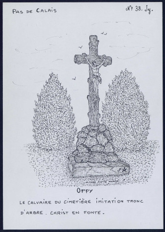 Oppy (Pas-de-Calais) : calvaire du cimetière - (Reproduction interdite sans autorisation - © Claude Piette)