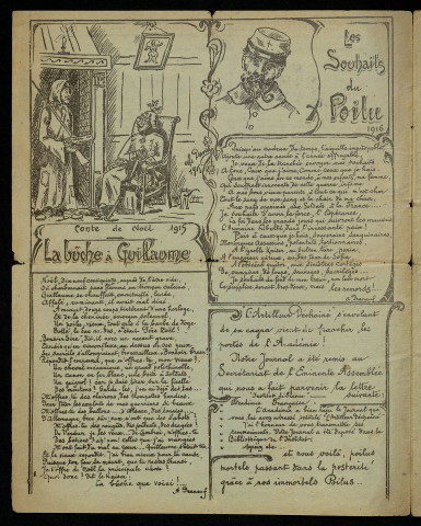 L'ARTILLEUR DECHAINE. JOURNAL ILLUSTRE. HUMORISTIQUE ET PRESQUE LITTERAIRE DE LA 2E BATTERIE TLE DU 4E REGT D'ARTILLERIE LOURDE. SECTEUR 96