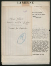 Témoignage de Gilbart, Olympe (Rédacteur en chef du journal "La Meuse" à Liège) et correspondance avec Jacques Péricard
