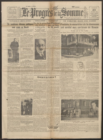 Le Progrès de la Somme, numéro 20619, 23 février 1936
