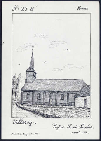 Villeroy : église Saint-Nicolas avant 1914 - (Reproduction interdite sans autorisation - © Claude Piette)