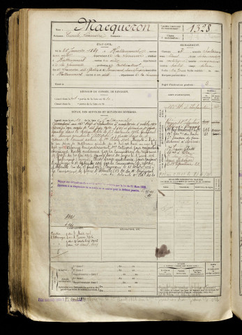 Macqueron, Emile Léandre, né le 26 janvier 1889 à Hallencourt (Somme), classe 1909, matricule n° 1328, Bureau de recrutement d'Abbeville