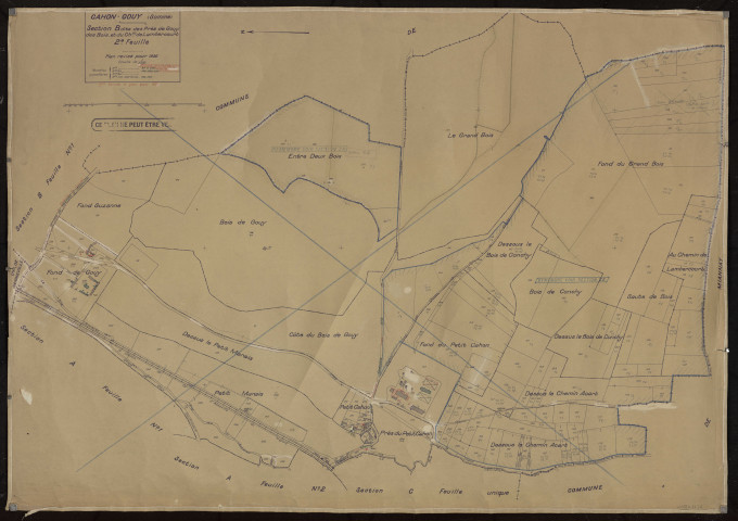 Plan du cadastre rénové - Cahon-Gouy : section B2