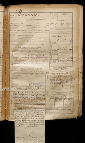 Bernaux, Paul Henri, né le 17 octobre 1872 à Terramesnil (Somme), classe 1892, matricule n° 122, Bureau de recrutement d'Abbeville