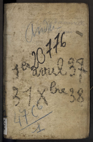 Centième denier du bureau d'Andainville pour la période du 1er avril 1737 au 31 décembre 1738