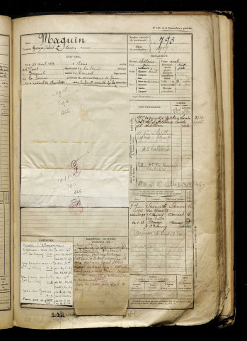 Maguin, Georges Robert Louis, né le 24 avril 1898 à Paris 6e Arrondissement (Paris), classe 1918, matricule n° 795, Bureau de recrutement d'Abbeville