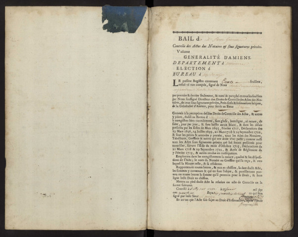 Contrôle des actes du bureau d'Ailly-sur-Noye pour la période du 9 février 1759 au 7 mai 1761