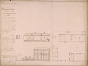 Bettencourt-Rivière. Plan de l'école communale mixte, du logement de l'instituteur et de la mairie figurant le pressoir et l'écurie.