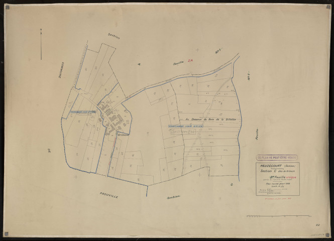 Plan du cadastre rénové - Heuzecourt : section C