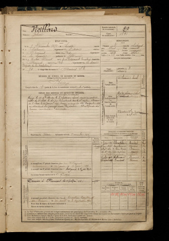 Vicillard, Julien, né le 07 décembre 1871 à Liesse-Notre-Dame (Aisne), classe 1891, matricule n° 59, Bureau de recrutement d'Amiens