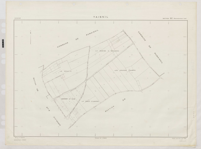 Plan du cadastre rénové - Namps-Maisnil (Taisnil) : section ZC