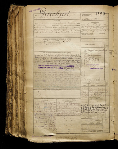 Guichart, Maurice Fernand, né le 22 décembre 1897 à Mers-les-Bains (Somme), classe 1917, matricule n° 1390, Bureau de recrutement d'Abbeville