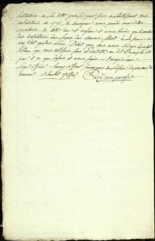 Etat d'évaluation des habitations de la paroisse de Cayeux-l'Equipée avec les noms et qualités des particuliers, 3 octobre 1793