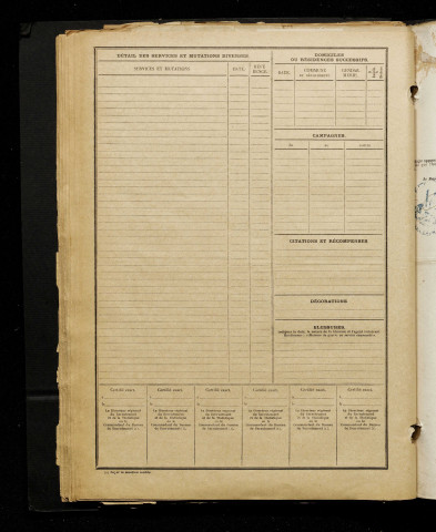 Inconnu, classe 1916, matricule n° 1551, Bureau de recrutement d'Amiens