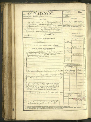 Delaruelle, Eugène Arthur Désiré, né le 08 mai 1860 à Boussicourt (Somme, France), classe 1880, matricule n° 114, Bureau de recrutement de Péronne