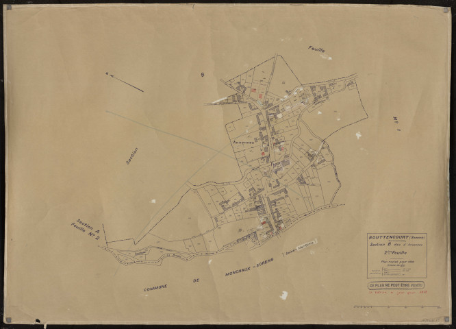 Plan du cadastre rénové - Bouttencourt : section B2