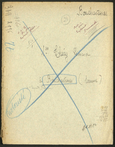 Bouchavesnes-Bergen. Demande d'indemnisation des dommages de guerre : dossier Théry Léonard