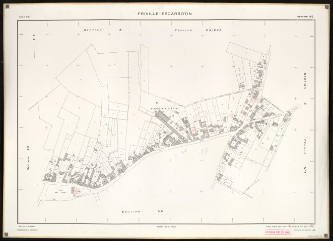 Plan du cadastre rénové - Friville-Escarbotin : section AE