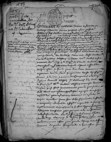 Etude de Me Antoine Cardon à Amiens (étude n°26). Minutes de l'année 1687