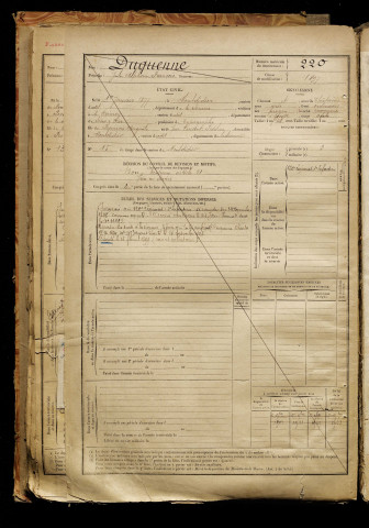 Duquenne, Jules Alphonse François, né le 01 janvier 1877 à Montdidier (Somme), classe 1897, matricule n° 220, Bureau de recrutement de Péronne