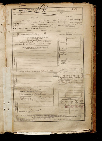 Tirveillot, Emile, né le 01 juillet 1872 à Saint-Germain-en-Laye (Yvelines), classe 1892, matricule n° 1036, Bureau de recrutement d'Abbeville
