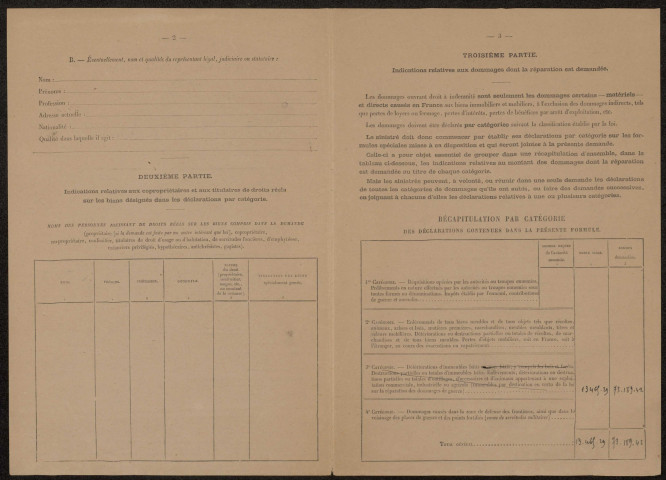 Cléry-sur-Somme. Demande d'indemnisation des dommages de guerre : dossier Fronchez-Magnier