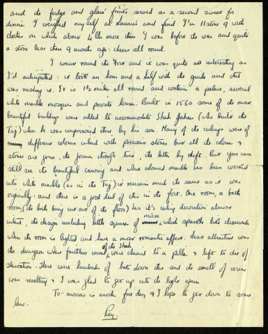 Lt R. Goldwater RA, RA Mess MUTTRA, India Command, 4 Nov. 45 : lettre de Raymond Goldwater à son frère Stan