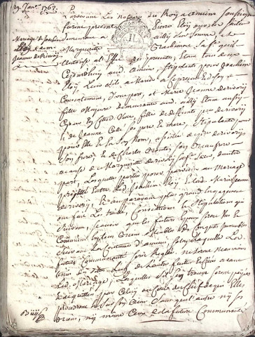 Etude de Me Jean Tubert à Amiens (étude n°11). Minutes de l'année 1762