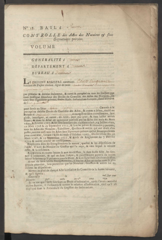 Contrôle des actes du bureau d’Amiens pour la période du 7 mars 1768 au 6 août 1768