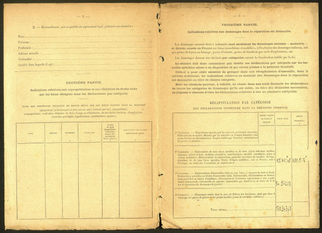 Roye. Demande d'indemnisation des dommages de guerre : dossier Devillers-Lavoine