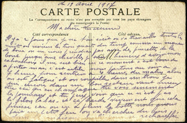 Paris. La Colonne Vendôme. - Carte adressée par Victor Bardoux à son épouse Lucienne Bardoux-Cleenewerck à Blendecques (Pas-de-Calais)