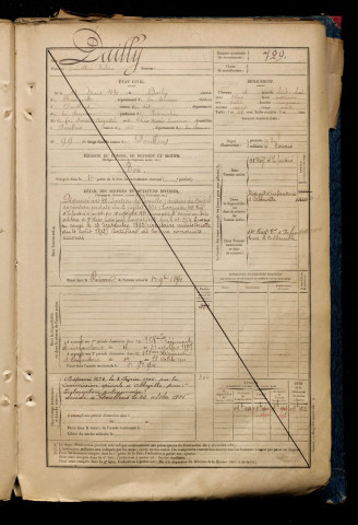 Dailly, Timothée Julien, né le 17 mars 1870 à Barly (Somme), classe 1890, matricule n° 729, Bureau de recrutement d'Abbeville
