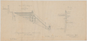 Projet d'agrandissement du Kursaal d'Onival. Plan en élévation et de profil du mur côté Cayeux