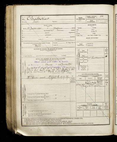 Chabotier, Joseph, né le 24 janvier 1896 à Monthermé (Ardennes), classe 1916, matricule n° 814, Bureau de recrutement d'Amiens