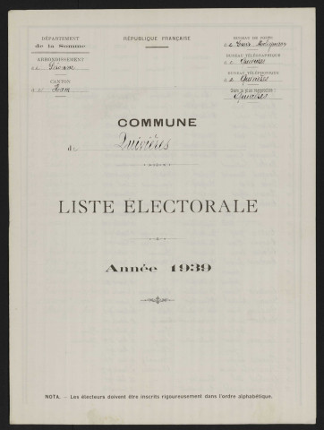 Liste électorale : Quivières